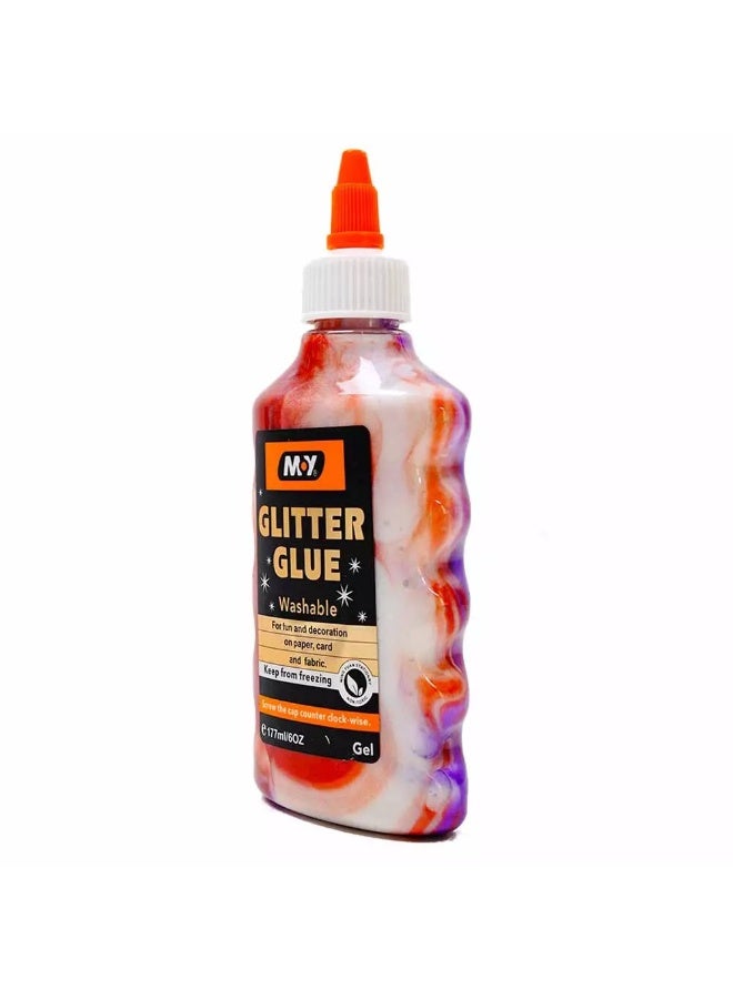 MoY Washable Glitter Glue Multicolors, Purple, Brown, Off White, Perfect for Personalizing Your Favorite Item - Image 3