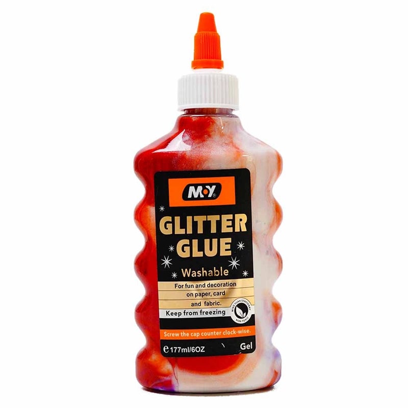 MoY Washable Glitter Glue Multicolors, Purple, Brown, Off White, Perfect for Personalizing Your Favorite Item - Image 1