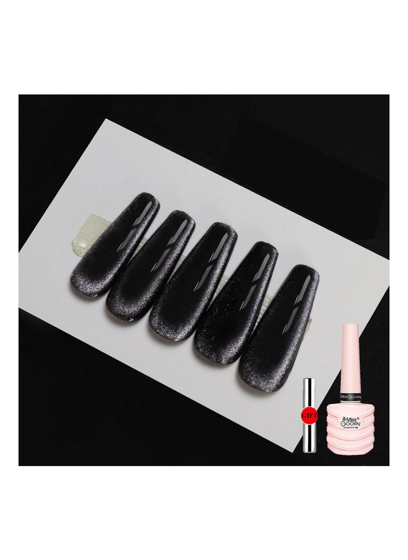 Miss Gooey Gel Nails Polish Set UV LED Needs Super Shiny Color Long Lasting,Cat Eye Glitter with Magnetic Stick Kit ,Quick Drying Magnetic Art Manicure DIY At Home Soak for Women  - Image 1