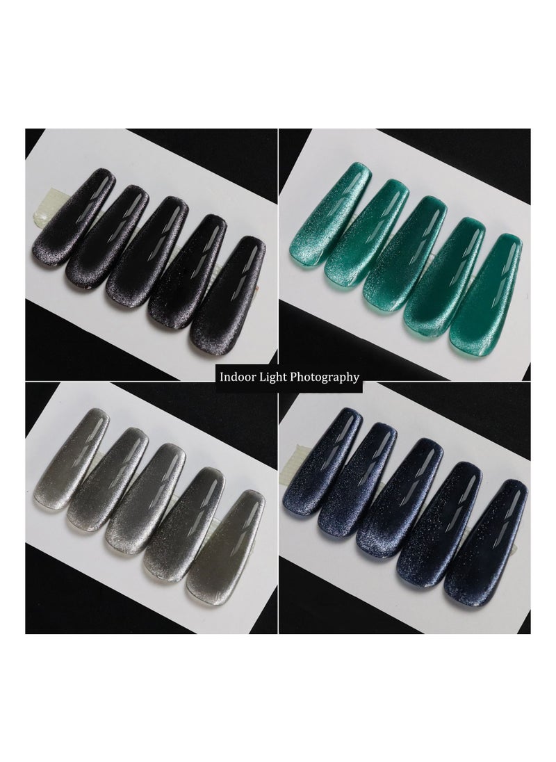 Miss Gooey Gel Nails Polish Set UV LED Needs Super Shiny Color Long Lasting,Cat Eye Glitter with Magnetic Stick Kit ,Quick Drying Magnetic Art Manicure DIY At Home Soak for Women  - Image 5