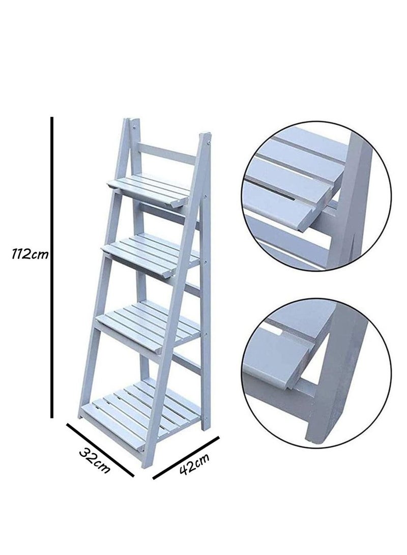 LINGWEI Natural Wood Rack Flowers Stand Decorative 4 Layers Flower Pots Stand For Home Living Room Decoration Bookshelf  - Image 4