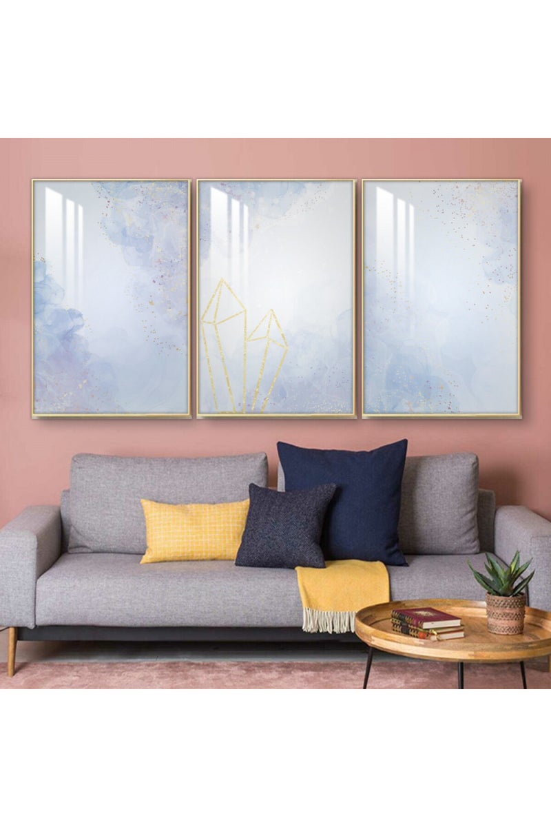ماركتنا ثلاث لوحات جدارية خشبية بإطار وطبقة أكريليك شفافة - Image 1