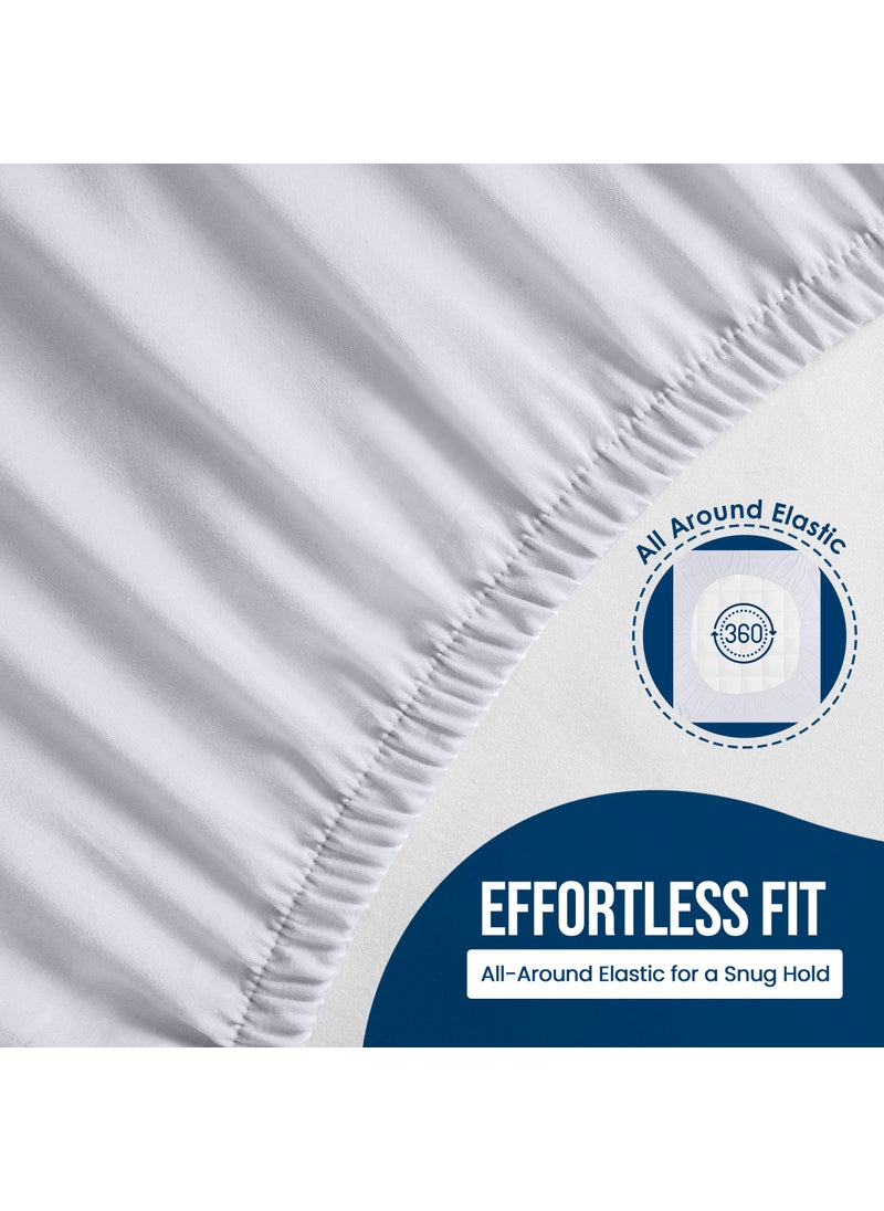 Utopia Bedding Utopia Bedding Waterproof Mattress Protector Super Queen Size  Premium Terry Mattress Cover 200 GSM  Breathable  Fitted Style with Stretchable Pockets (White)  - Image 3