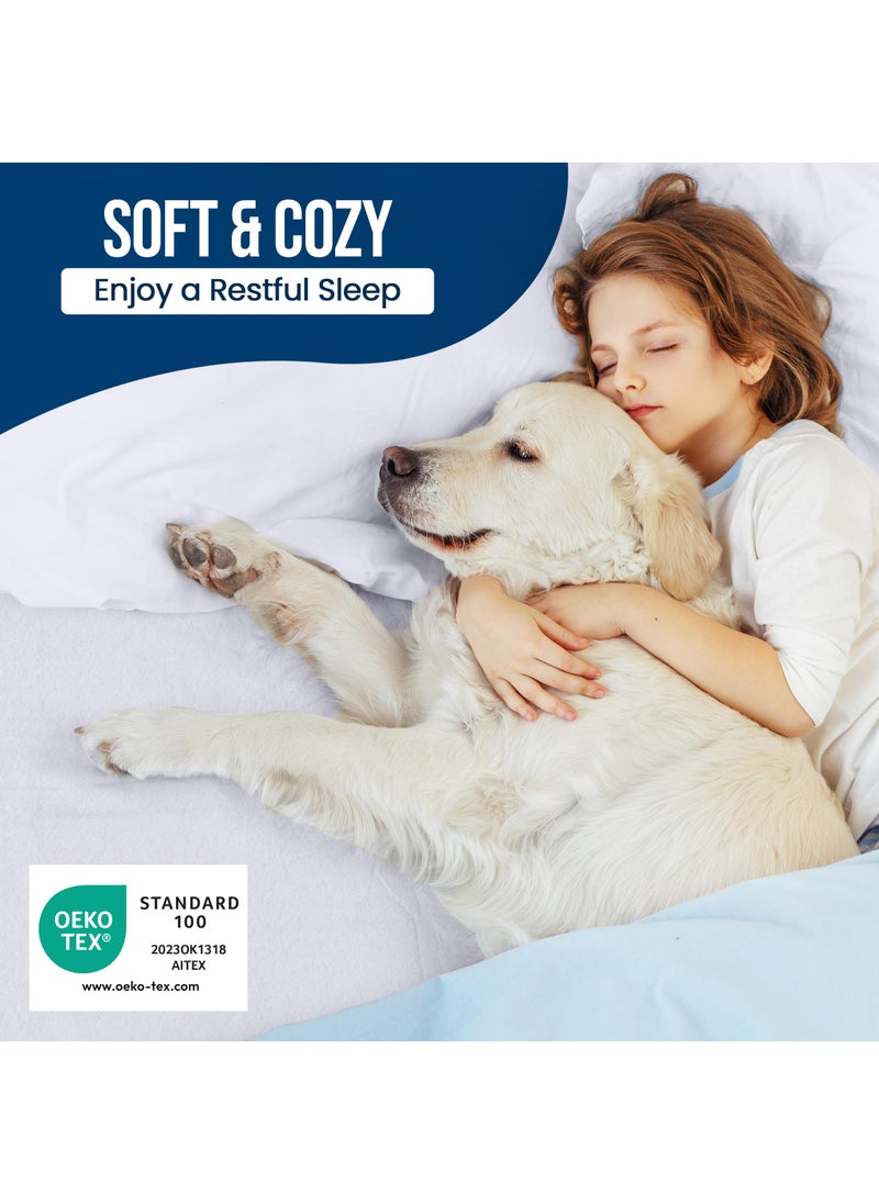 Utopia Bedding Utopia Bedding Waterproof Mattress Protector Super Queen Size  Premium Terry Mattress Cover 200 GSM  Breathable  Fitted Style with Stretchable Pockets (White)  - Image 4