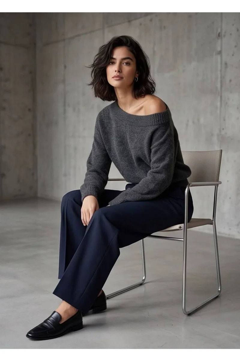 رايفان RYVAN Textured Knit Pullover Sweater