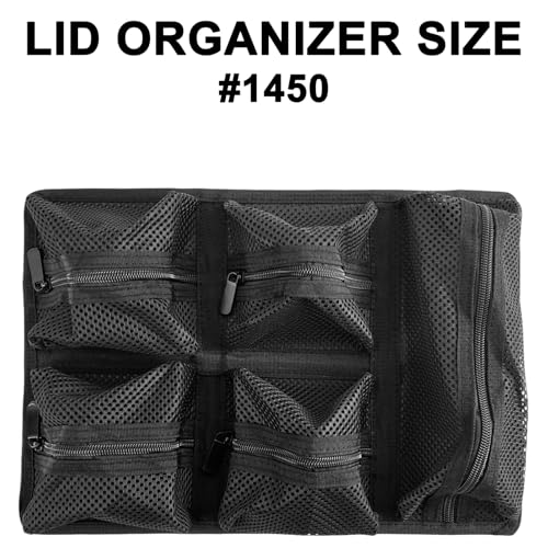 LAFENLIN UPGRADED Lid Organizer for Pelican 1450 Case [No Tools, Max Space] - 5-Pocket Thick Mesh for Photographers & Divers, Secures Camera Gear & Tools in Hard Cases, Hook & Loop Mount (No Screws) - Image 2