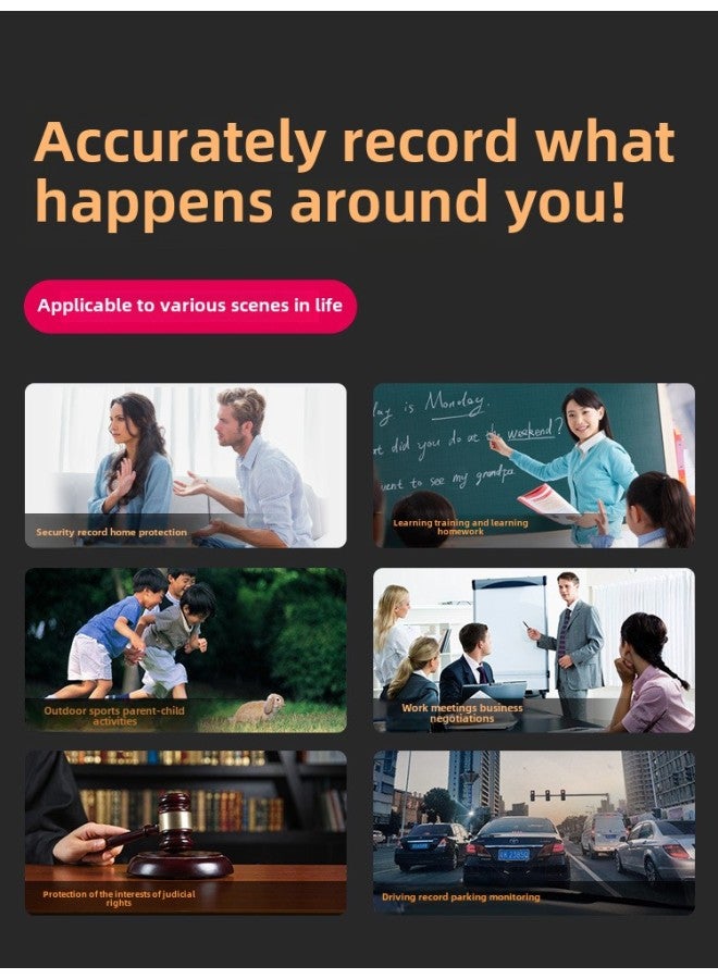 Back Clip Recording Pen With Camera DV Law Enforcement Recorder Video Recording All-in-one Machine Motion With Camera Body Artifact 4K-Body Color: 30 Hours Of Battery Life + Without Card - Image 4