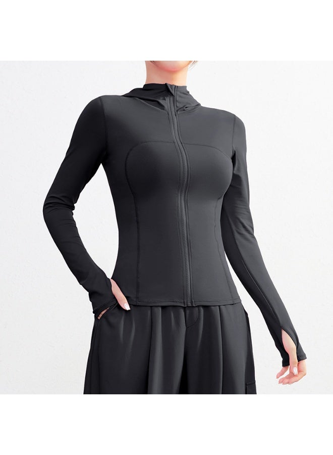 Womens Zip Up Hoodies Running Jackets Slim Fit Pullovers Fall Fashion Gym Fitness Outfits Sweaters - Image 1