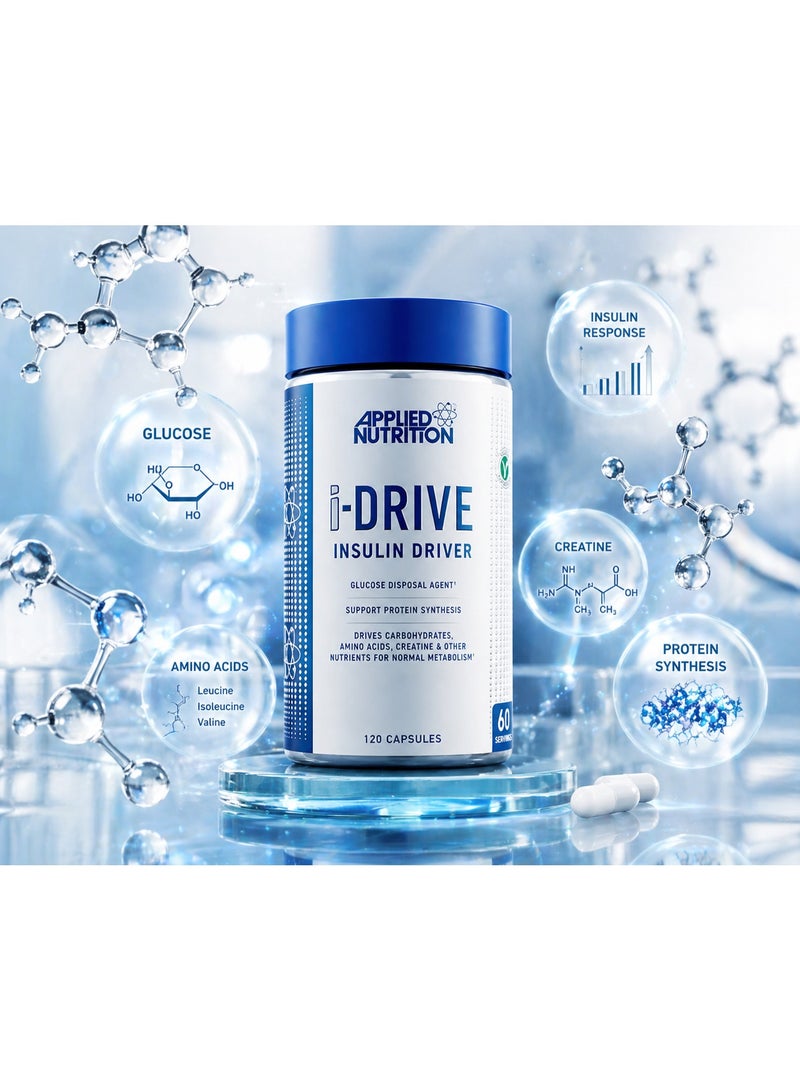 Applied Nutrition i-Drive Insulin Driver Capsules 120 Count Nutrient Partitioning Support for Muscle Performance Recovery & Workout Efficiency 60 Servings - Image 2