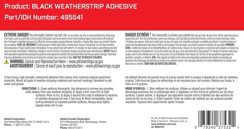 Loctite 495541 Black Weatherstrip Adhesive Tube, 5-fl. oz. Quick available purchase options - Image 2