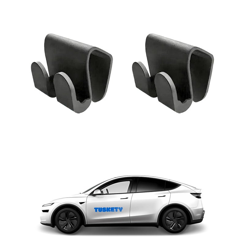 TUSKETY 2PCS Glove Box Hooks for Tesla Model Y Juniper 2025 2026 & Model 3 Highland | Car Purse Hook & Organizer Bag Holder - Image 1