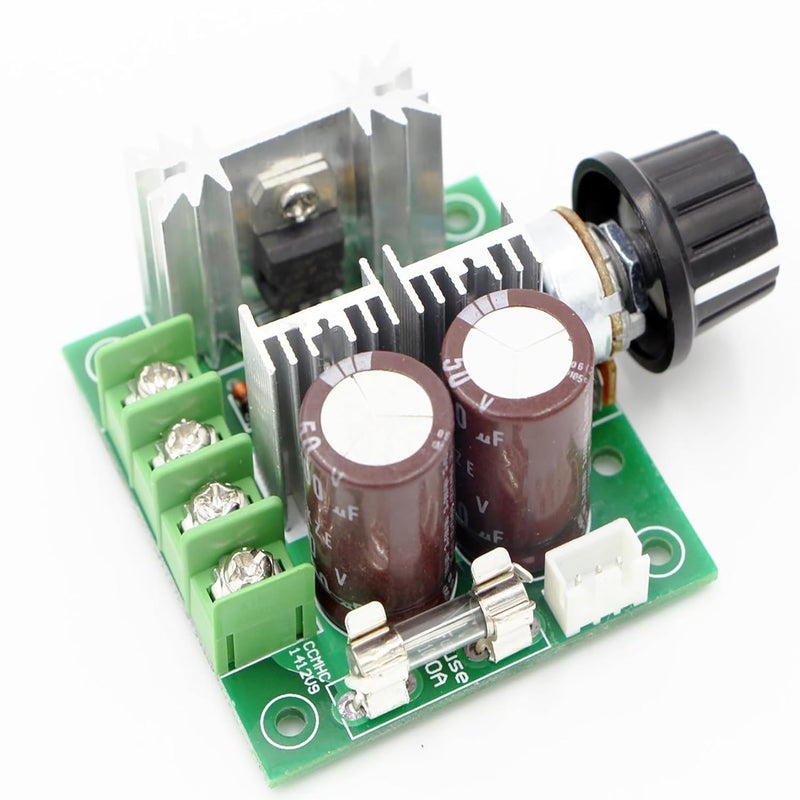 RioRand 12V-40V 10A PWM DC Motor Speed Controller with Knob-High Efficiency, High Torque, Low Heat Generating with Reverse Polarity Protection, High Current Protection - Image 1