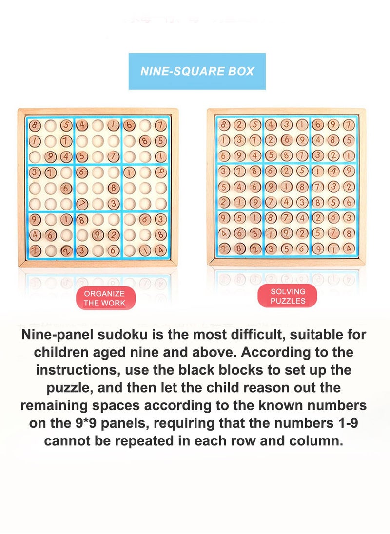 MIXDE Wooden Sudoku Toys, Wooden Puzzle Sudoku Chess Board Game with Drawer Intelligence Logical Development Educational Toys for Kids  - Image 4