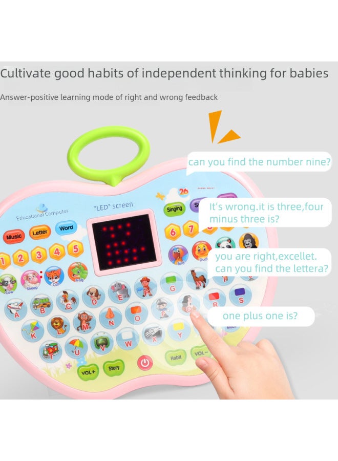 التعلم التعليمي للأطفال لجهاز Apple Tablet Story Machine، آلة تعلم القصة ذات المحتوى الكبير، ألعاب تعليمية للتعليم المبكر - اللون: شاشة LED لآلة التعلم Apple (أزرق فاتح)  - Image 5