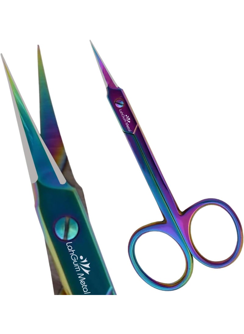 Russian Very Sharp Cuticle Scissors Extra Fine Curved Professional Precise Pointed Tip Fine Manicure Scissors Curved Blade Thin Cutting Nail Cuticle Trimmer Scissors Clippers Cuticle Remover Tool