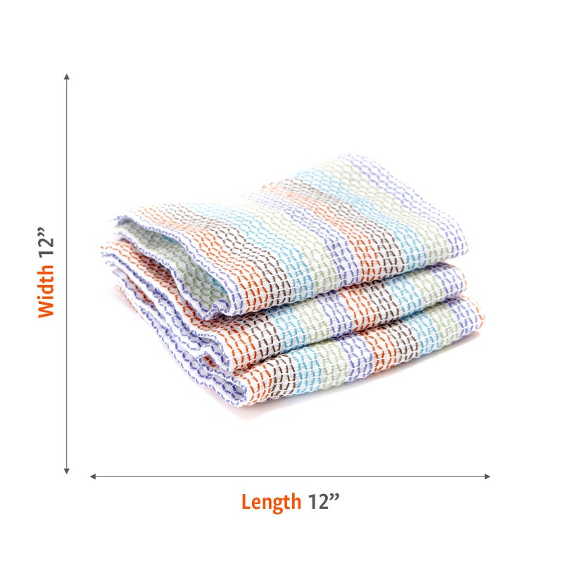 Full Circle Tidy 100% Organic Cotton Dish Cloths  Set of 3  Multicolored - Image 5