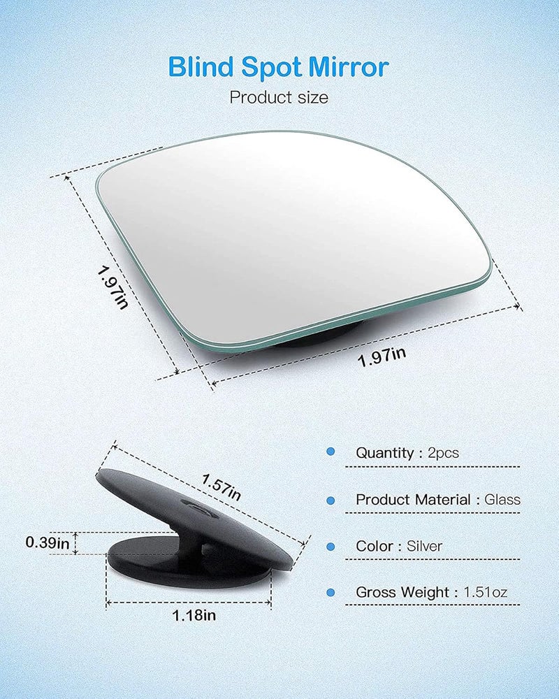 ICBEAMER 2-Piece Fan-Shaped Automobile Rear Blind Spot Mirror, 360 Rotating Design, Wide Angle Convex Rearview Mirror for Car, Truck, Van - Image 4