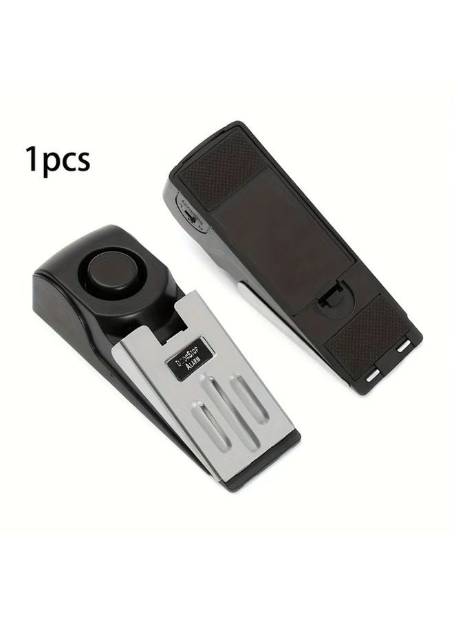 2Pcs Black Door Stop Alarm 120dB Security System For Hotel House Travel - Image 1