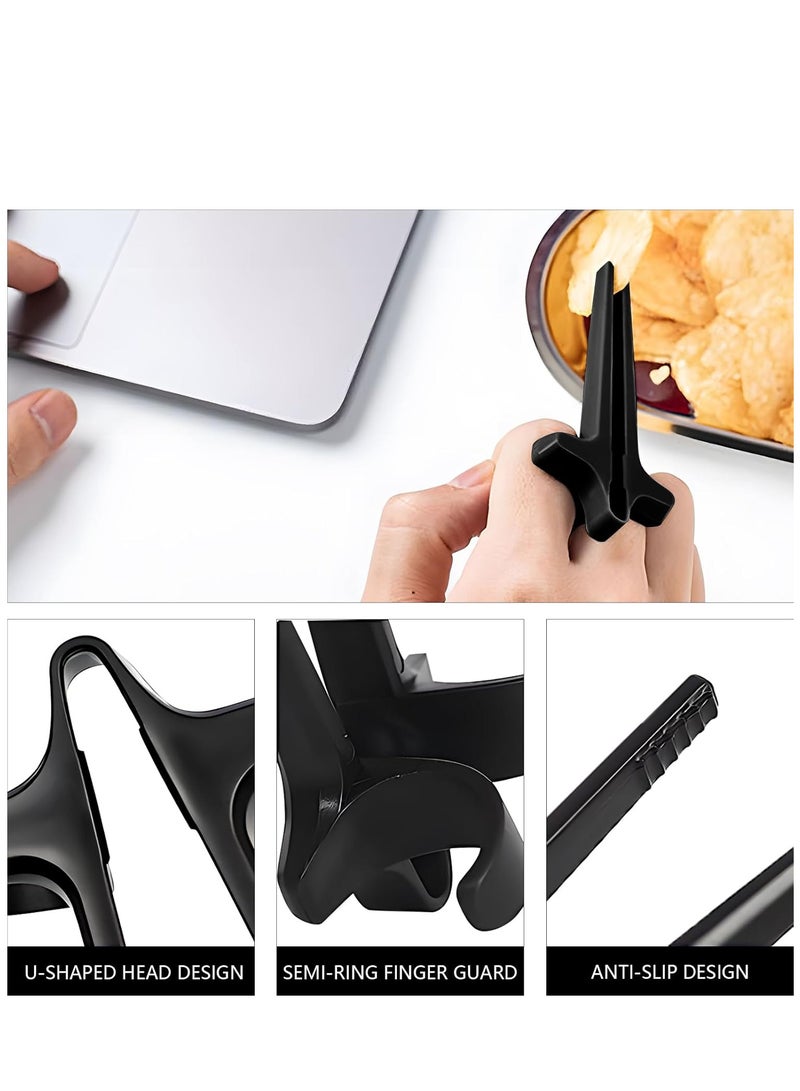 4-Pack Gaming Finger Sleeves with Chopstick Clips - Snack Grippers for Gamers, Controller Accessories - Non-Slip Finger Tongs for Phones, Chips, Candy - Perfect Gamer Gift Set  - Image 5