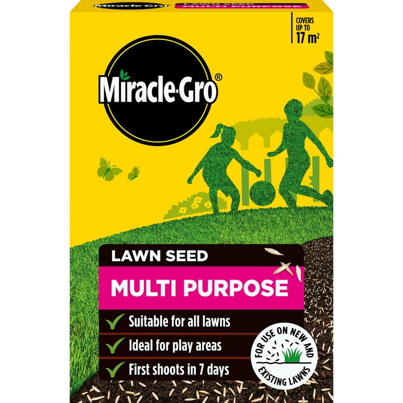 Miracle-Gro Multi Purpose Lawn Seed, Child & Pet Friendly, Coverage 17m2, 500g Box - Image 1