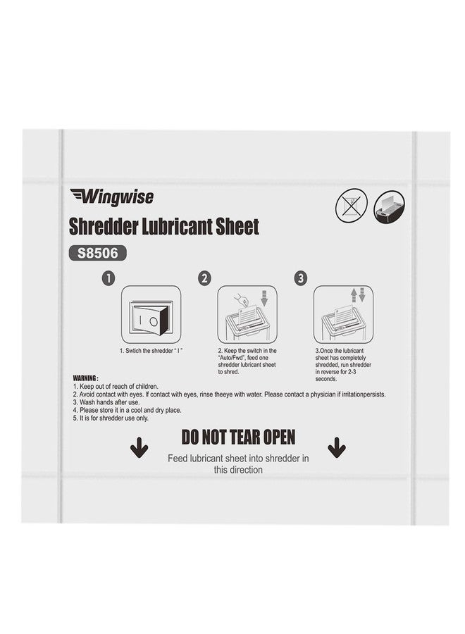 Wingwise 12-Pack Shredder Lubricant Sheets, 8.5 x 6 Inches, Sharpens Blades & Reduces Jams, Mess-Free Maintenance for All Shredders - Image 3