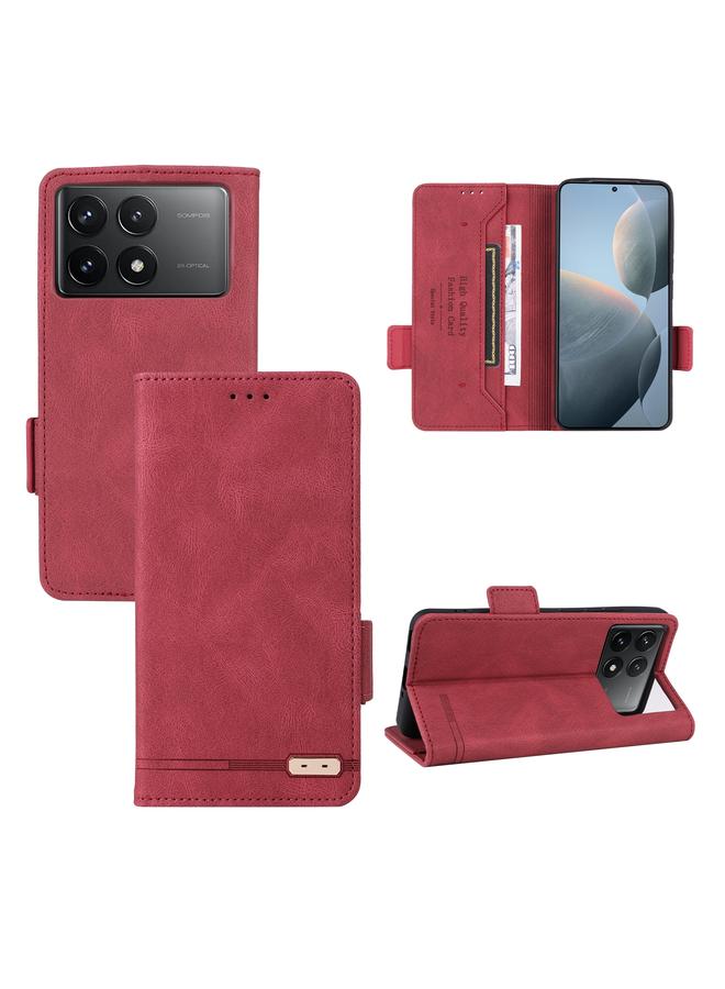 The Bros Case For Xiaomi Poco F6 Pro Magnetic Clasp Leather Phone Case