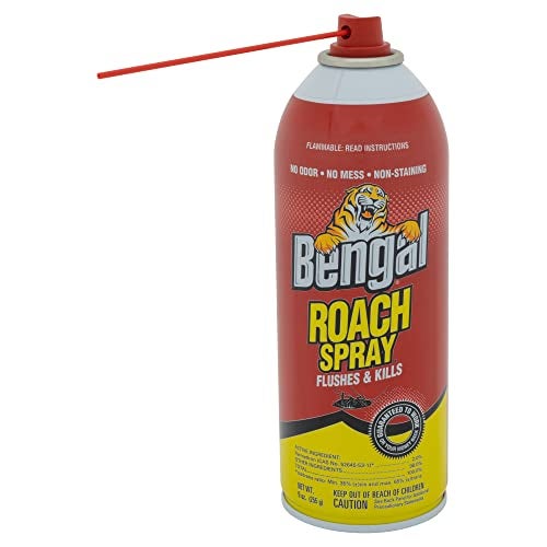 Bengal Roach Spray, Odorless Stain-Free Dry Spray, 2-Count, 9 Oz. Aerosol Cans - Image 2