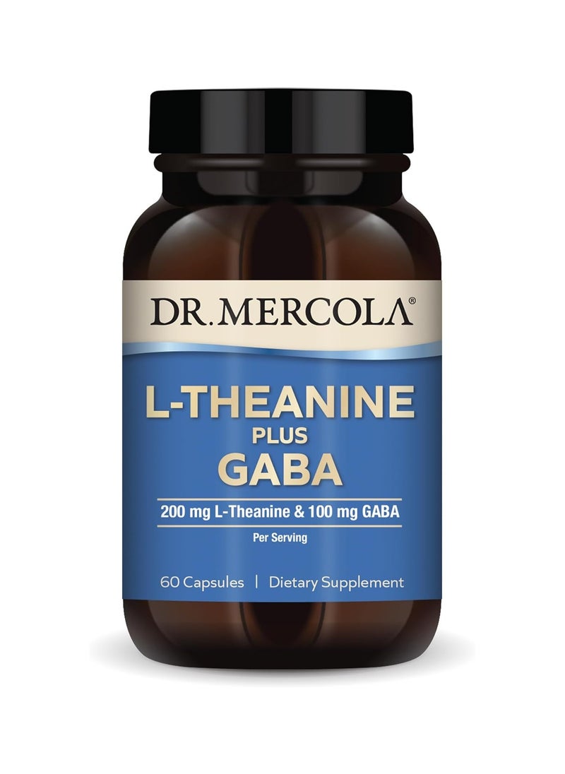 Dr. Mercola L-Theanine Plus Gaba 200 Mg L-Theanine And 100 Mg Gaba Per Serving 60 Capsules Dietary Supplement  - Image 1