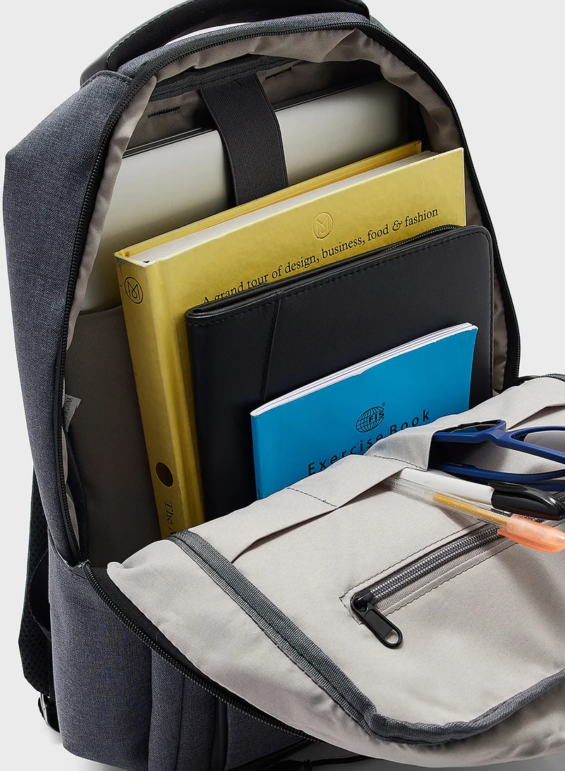 Robert Wood Casual Padded Laptop Backpack With Usb Port