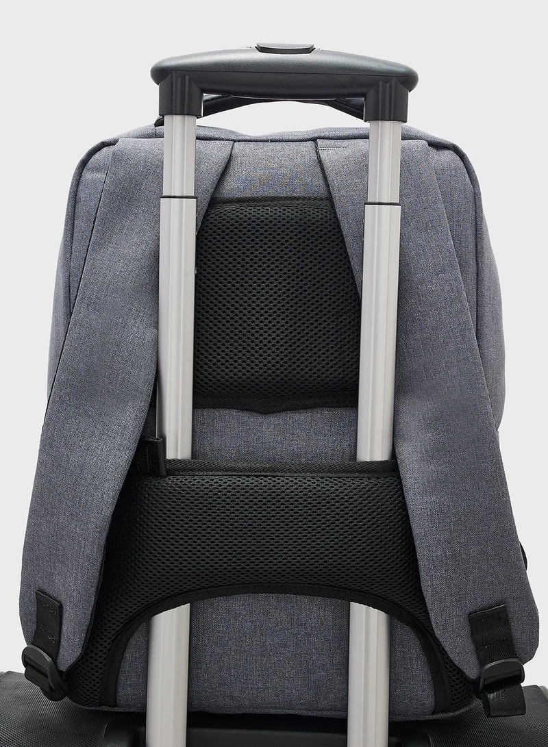 Robert Wood Casual Padded Laptop Backpack With Usb Port