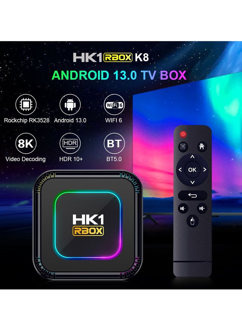 HK - 8K Android 13.0 Smart TV Box with 2.4G/5.8G Wifi6 & Remote,Quad Core ARM Cortex A53 Set Top Boxes - Image 1