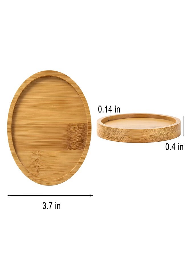 EHR 10 Pcs Round Bamboo Coasters 3.7 Inch, Blank Mats for Crafts — DIY Mosaic Tile Base, Small Indoor Plant Coasters, Reusable Eco-Friendly Design - Image 2