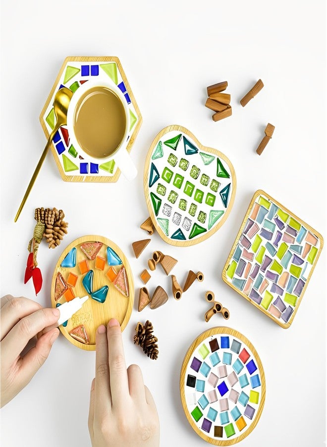 EHR 10 Pcs Round Bamboo Coasters 3.7 Inch, Blank Mats for Crafts — DIY Mosaic Tile Base, Small Indoor Plant Coasters, Reusable Eco-Friendly Design - Image 4