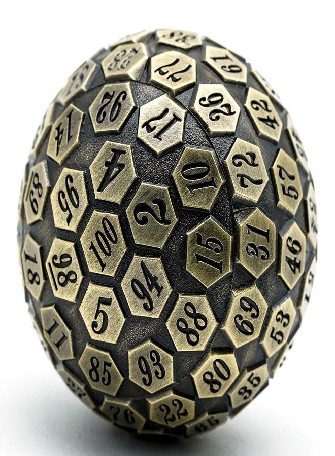 Cusdie D100 DND Metal Dice, 100 Sided Giant Metal Dice, Single D100 with Gift Box for RPGs (Ancient Bronze) - Image 1
