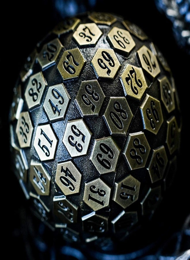 Cusdie D100 DND Metal Dice, 100 Sided Giant Metal Dice, Single D100 with Gift Box for RPGs (Ancient Bronze) - Image 2
