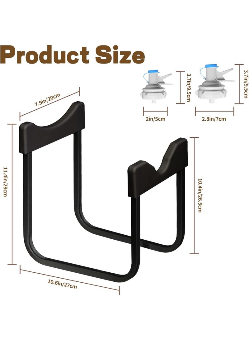 ديكور هيلز حامل أباريق المياه من ديكور هيلز، عبوة من قطعتين، سعة 3-5 جالون، مع فوهة - حامل معدني مانع للانزلاق لزجاجات المياه، مع صمام توزيع سريع التدفق، يناسب أباريق التاج العلوية القابلة للتركيب مقاس 48 مم و55 مم - Image 2