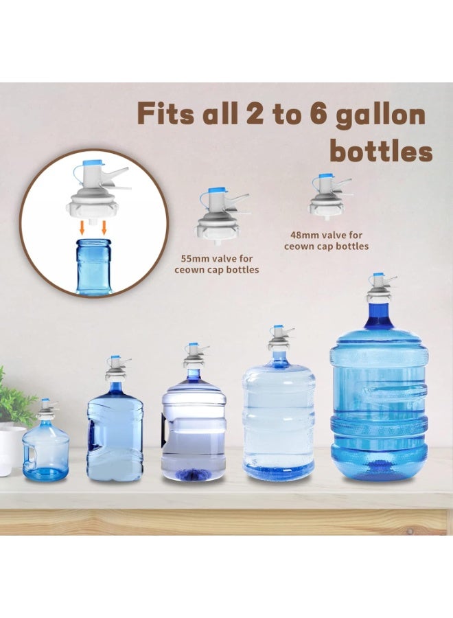 ديكور هيلز حامل أباريق المياه من ديكور هيلز، عبوة من قطعتين، سعة 3-5 جالون، مع فوهة - حامل معدني مانع للانزلاق لزجاجات المياه، مع صمام توزيع سريع التدفق، يناسب أباريق التاج العلوية القابلة للتركيب مقاس 48 مم و55 مم - Image 4