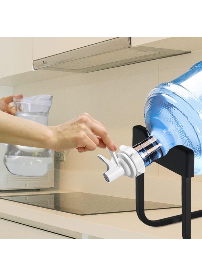 ديكور هيلز حامل أباريق المياه من ديكور هيلز، عبوة من قطعتين، سعة 3-5 جالون، مع فوهة - حامل معدني مانع للانزلاق لزجاجات المياه، مع صمام توزيع سريع التدفق، يناسب أباريق التاج العلوية القابلة للتركيب مقاس 48 مم و55 مم - Image 5