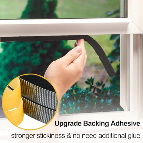 DEMEDO High Density Foam Tape Air Conditioner Window Seal, 1x1 Inch Thick Foam Stripe with Adhesive for Window AC Insulation, Weather Stripping for Doors and Windows Insulation, AC Foam Tape, Black - Image 5