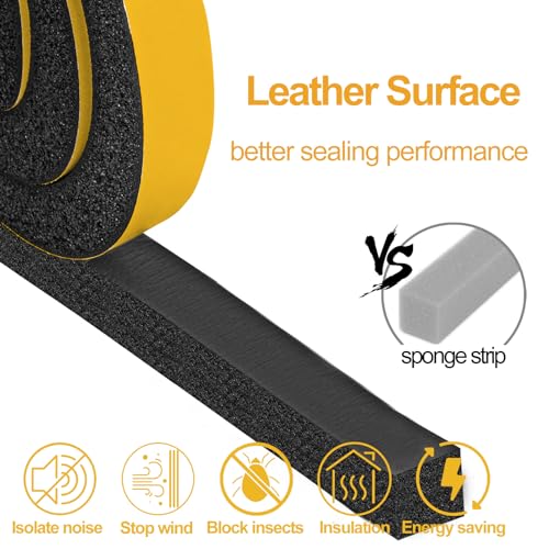 DEMEDO High Density Foam Tape Air Conditioner Window Seal, 1x1 Inch Thick Foam Stripe with Adhesive for Window AC Insulation, Weather Stripping for Doors and Windows Insulation, AC Foam Tape, Black - Image 4