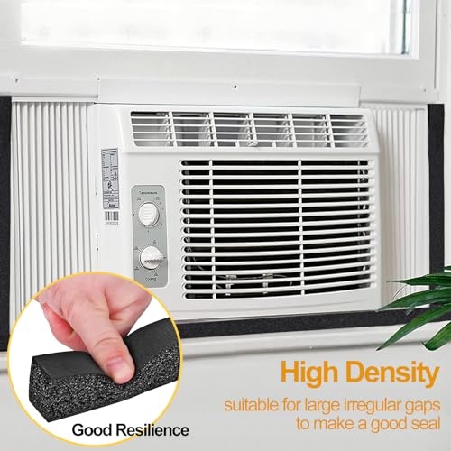 DEMEDO High Density Foam Tape Air Conditioner Window Seal, 1x1 Inch Thick Foam Stripe with Adhesive for Window AC Insulation, Weather Stripping for Doors and Windows Insulation, AC Foam Tape, Black - Image 3