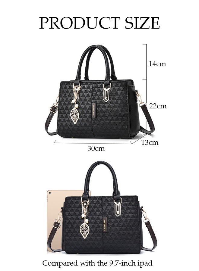 DUNISO Women's Shoulder Bag, Soft Leather Messenger Bag, Fashionable Handbag, Tote Bag With Pendant, Adjustable Shoulder Strap, Suitable For Commuting, Travel, Shopping, Storage And Organization - Image 3