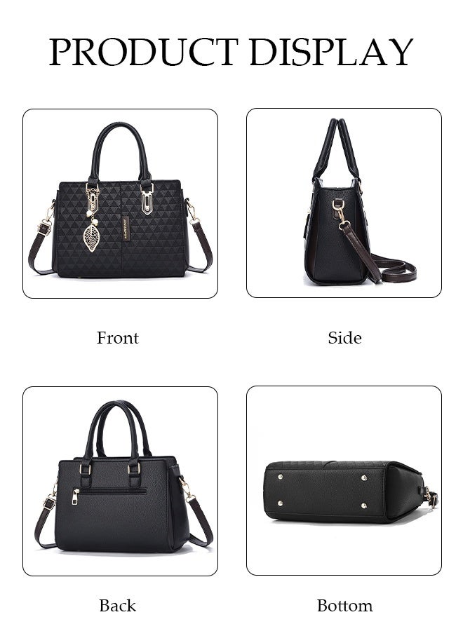 DUNISO Women's Shoulder Bag, Soft Leather Messenger Bag, Fashionable Handbag, Tote Bag With Pendant, Adjustable Shoulder Strap, Suitable For Commuting, Travel, Shopping, Storage And Organization - Image 5