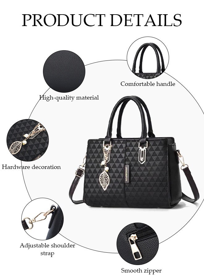 DUNISO Women's Shoulder Bag, Soft Leather Messenger Bag, Fashionable Handbag, Tote Bag With Pendant, Adjustable Shoulder Strap, Suitable For Commuting, Travel, Shopping, Storage And Organization - Image 4