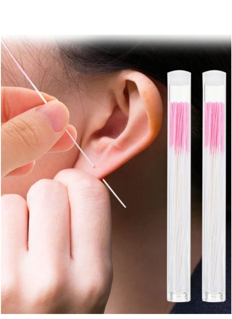Generic Earrings Hole Cleaner Rose Fragrance Odor Removal Ear Care Kit Piercing Floss Disposable Piercing Aftercare Piercing Cleaning Line Ear Piercing Care Cleaning Tool 120 Pieces  - Image 1