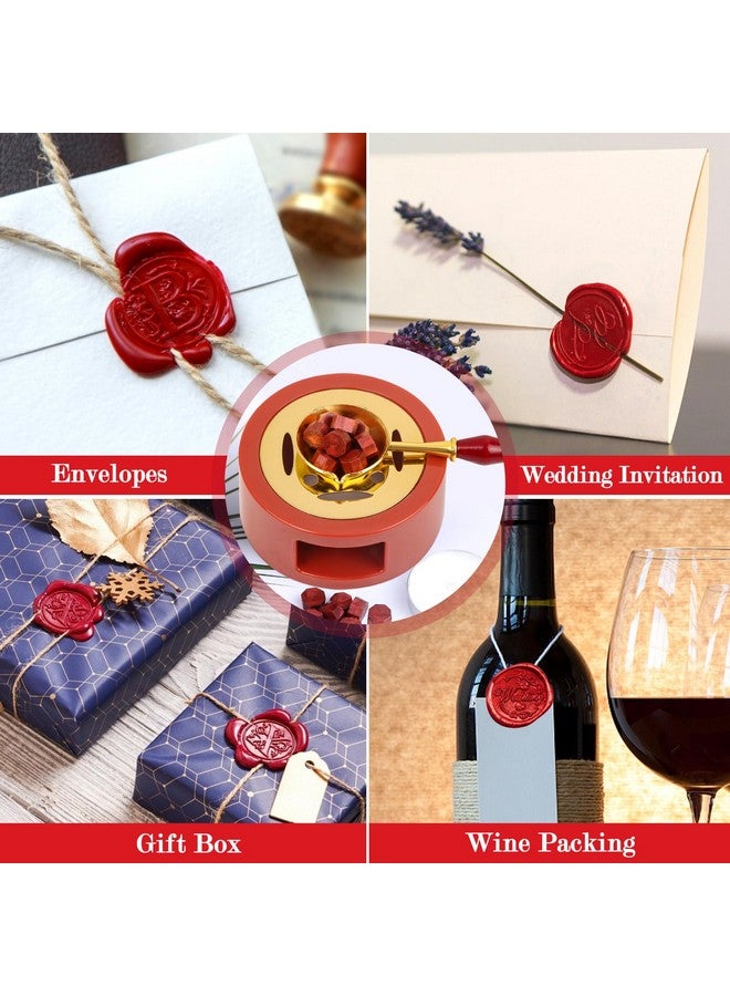 PAXCOO Red Wax For Letters Stamp Seals Paxcoo 312Pcs Stamp Wax Kit With Red Wax Seal Beads Wax Seal Warmer Wax Spoon And Tealight Candles For Wax Envelopes Mail And Wedding Invitations - Image 2