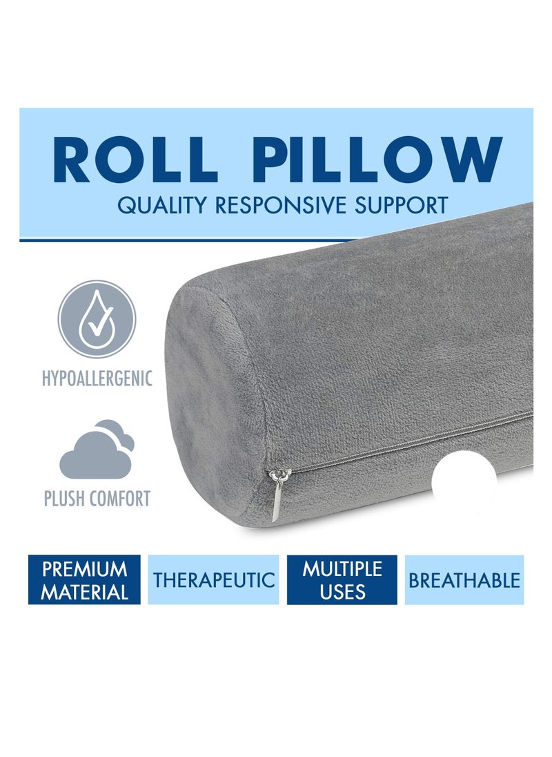Generic - Cervical Neck Roll Memory Foam Pillow, Bolster Pillow, Round Neck Pillows Support for Sleeping | Bolster Pillow for Bed, Legs, Back and Yoga - Image 1