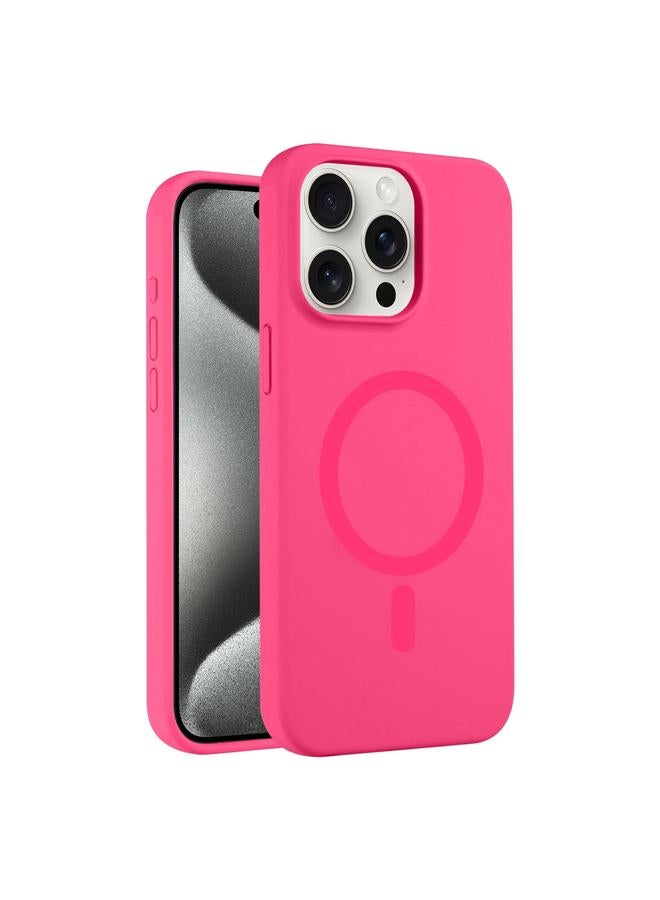 اس-توب جراب لهاتف iPhone 15 Pro مصنوع من السيليكون السائل بلون نقي مع غطاء MagSafe - Image 1