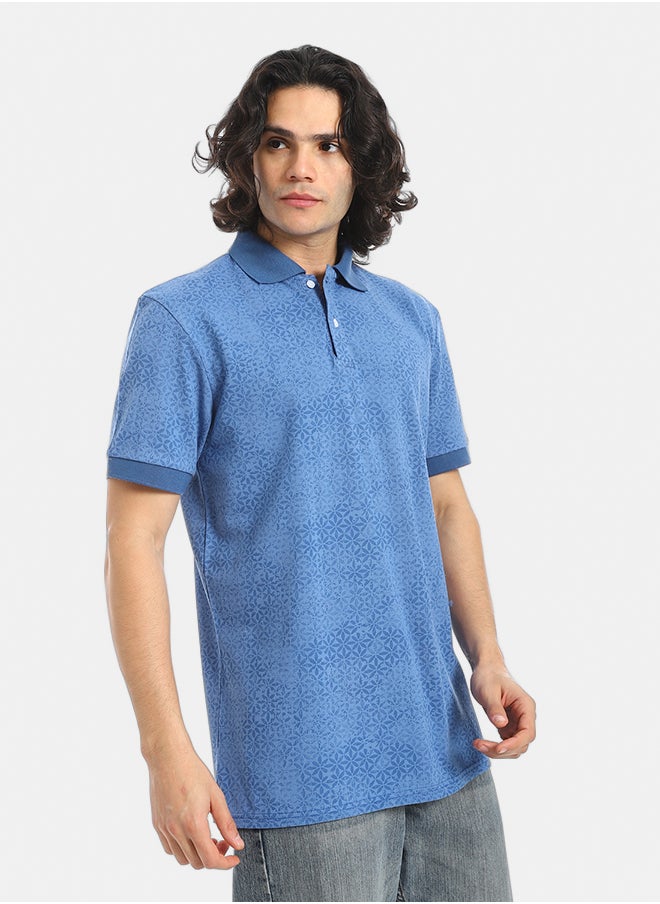 Red Circle - Self Pattern Regular Fit Polo Shirt - Image 1