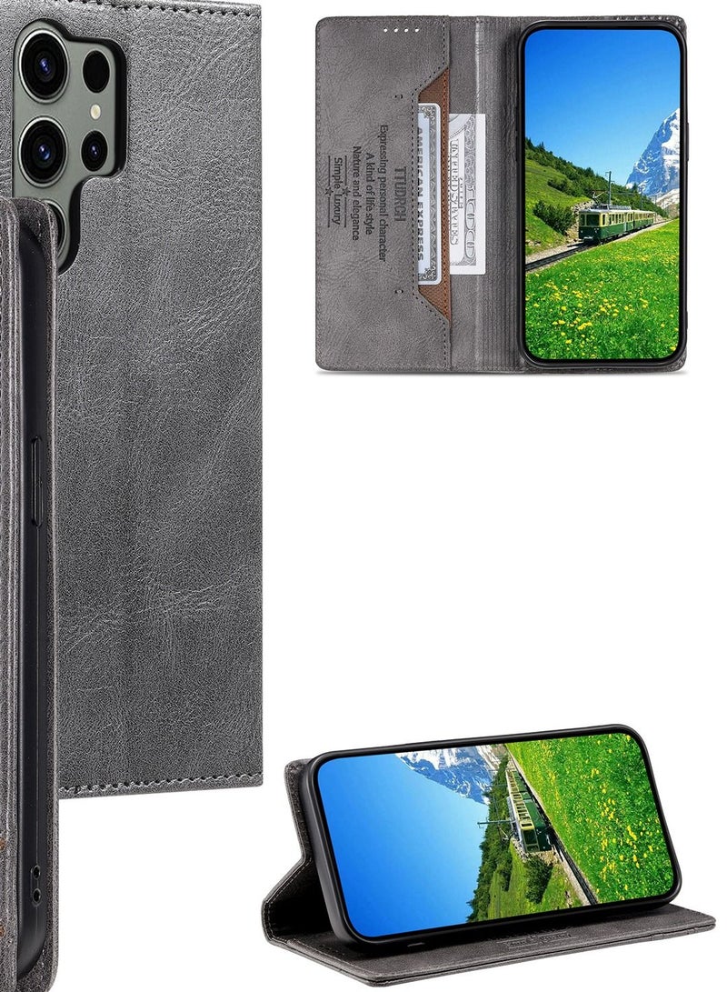 Suteni Flip Cover Card Slots Leather Phone Case for Samsung - Image 3